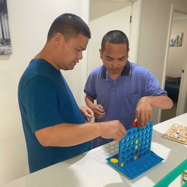 A friendly game of connect four  #connect4 #wishdisability #ndisprovider #ndissupportcoordination #ndissupport #disability